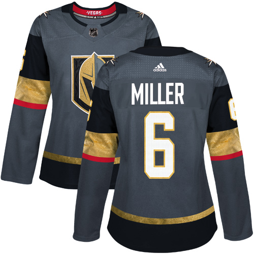 Adidas Vegas Golden Knights 6 Colin Miller Grey Home Authentic Women Stitched NHL Jersey